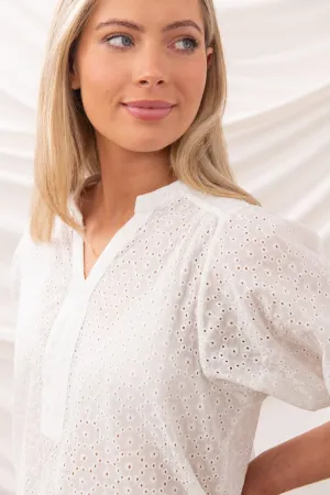 certified Bold colors Lola Blouse - Floral Broderie Anglaise