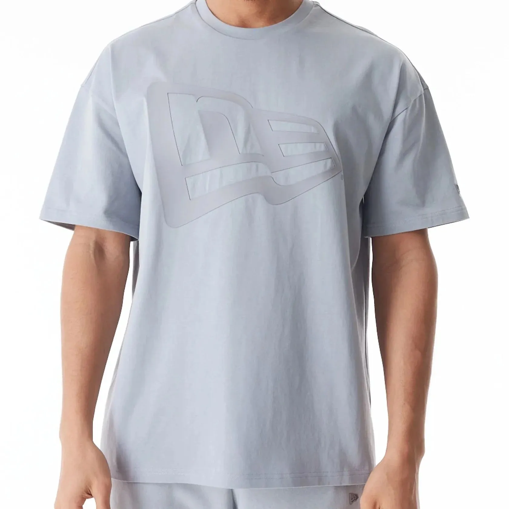 Sporty Style Wear New Era New Era Flag Grey Oversized T-Shirt