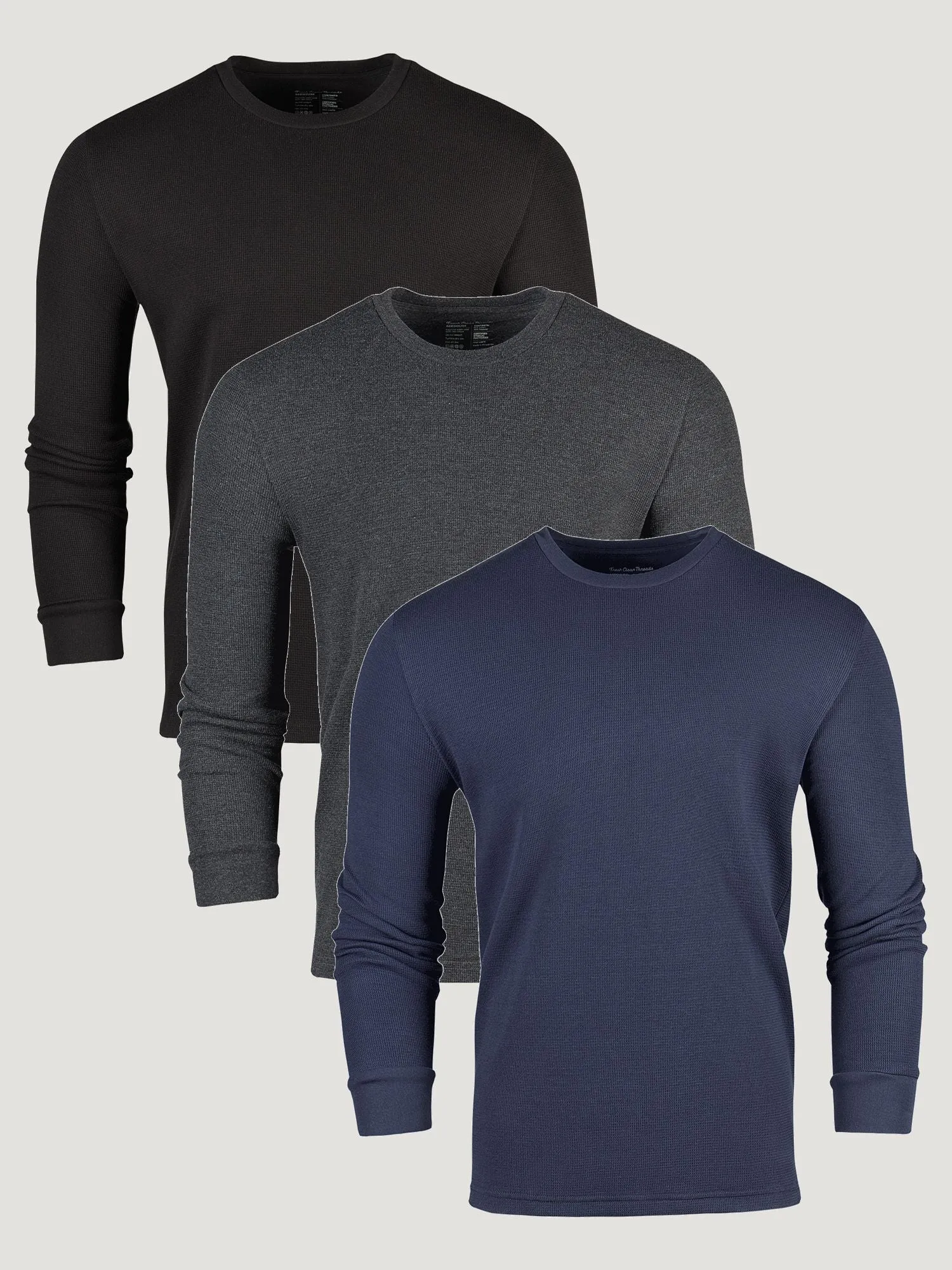Abrasion Resistant Fabric Eco Friendly Dyes Best Sellers Thermal Long Sleeve Crew 3-Pack