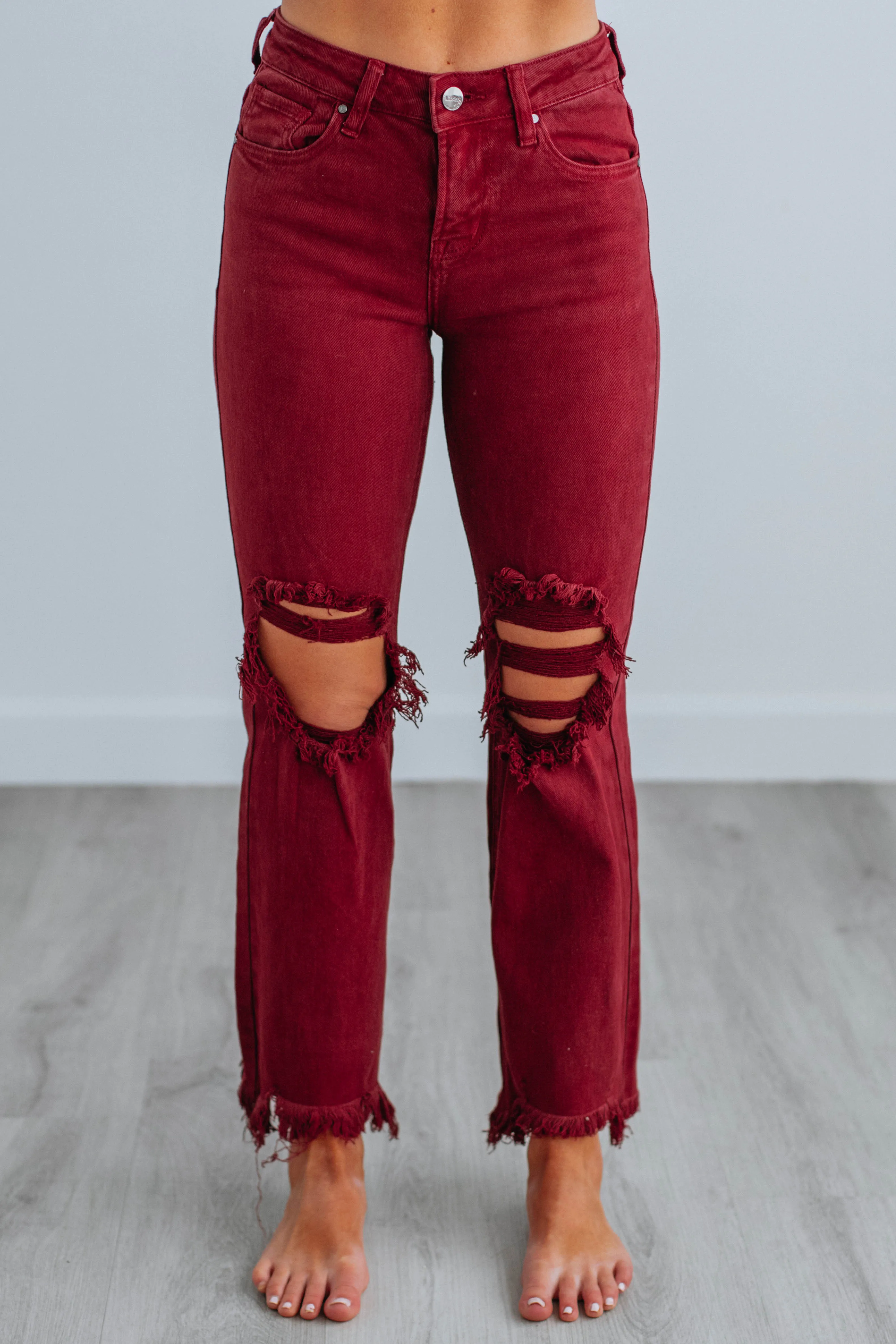 Willow Risen Jeans - Wine Luxury Student Outfit Everyday Motion