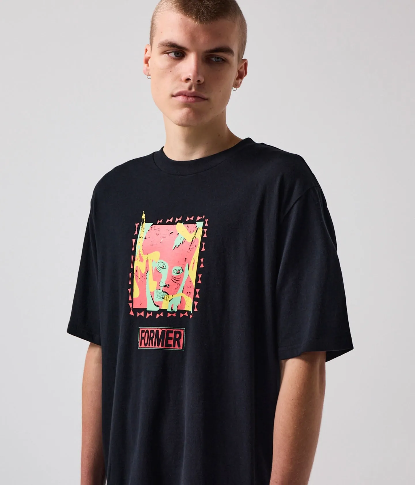 Fashion Forward LowImpact Manufacturing BRACE OVERSIZED T-SHIRT // BLACK