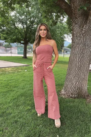 OdorResistant Slow Burn Striped Tube Top & Pants Set