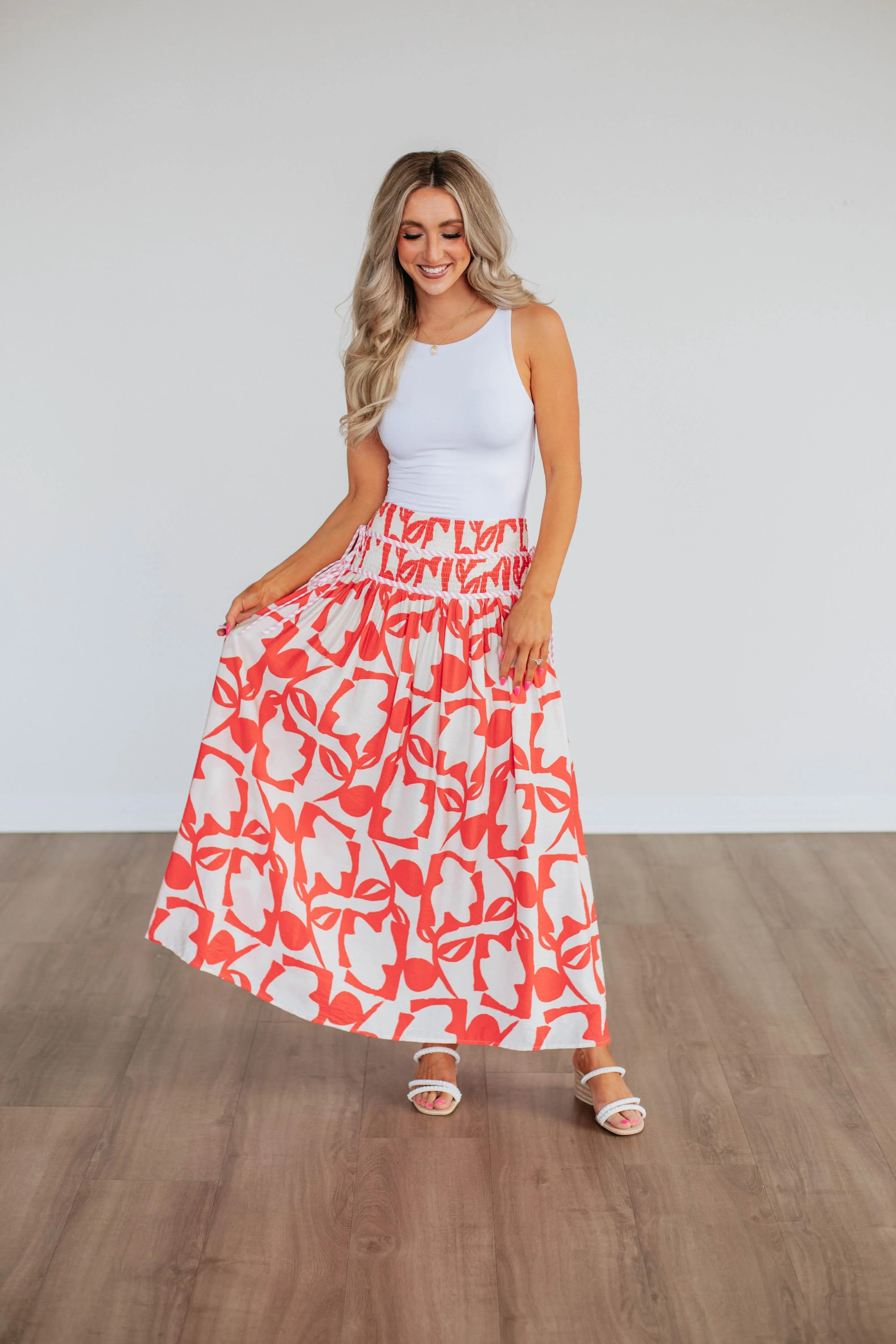 Cool Tone Neutral palette Ambria Maxi Skirt - Poppy Mix