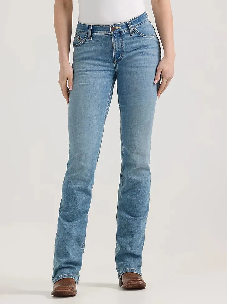 Always Fits Premium Fit Wrangler Women's Ultimate Riding Jean Willow Mid-Rise Bootcut in Olivia