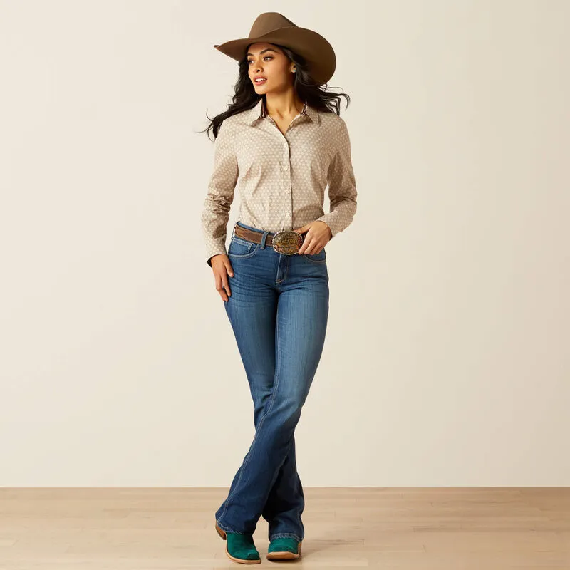 Ariat Women's High Rise Jessica Boot Cut Jean Flexible Waistband Construction