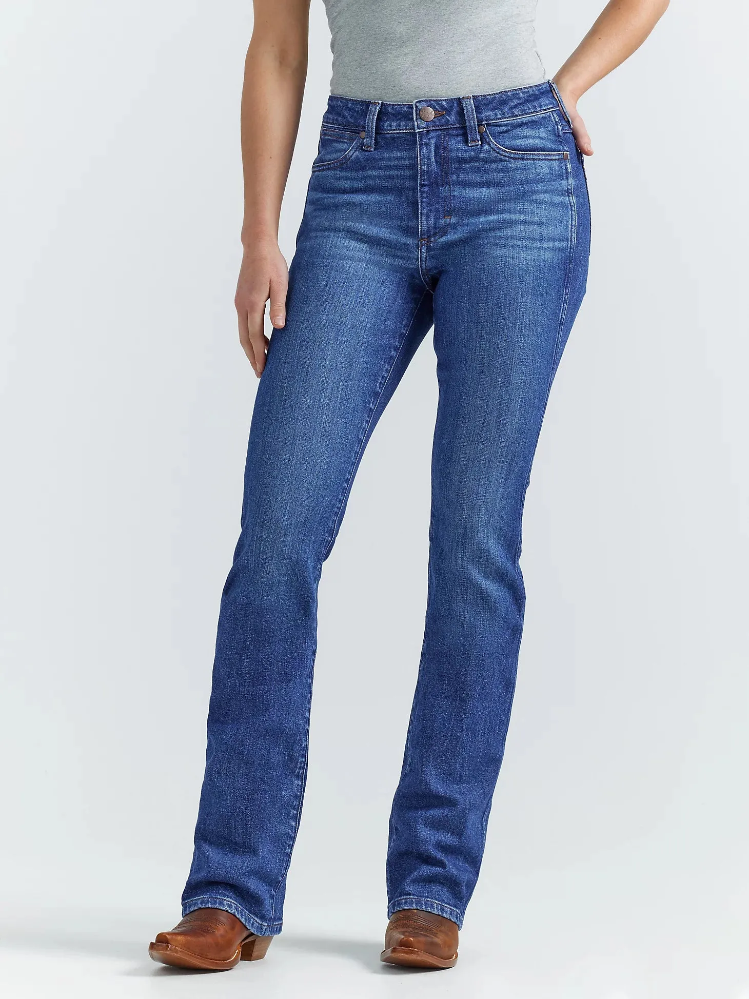 Style Layer Wrangler Retro Women's Bailey High Rise Bootcut Jean in Hollyn