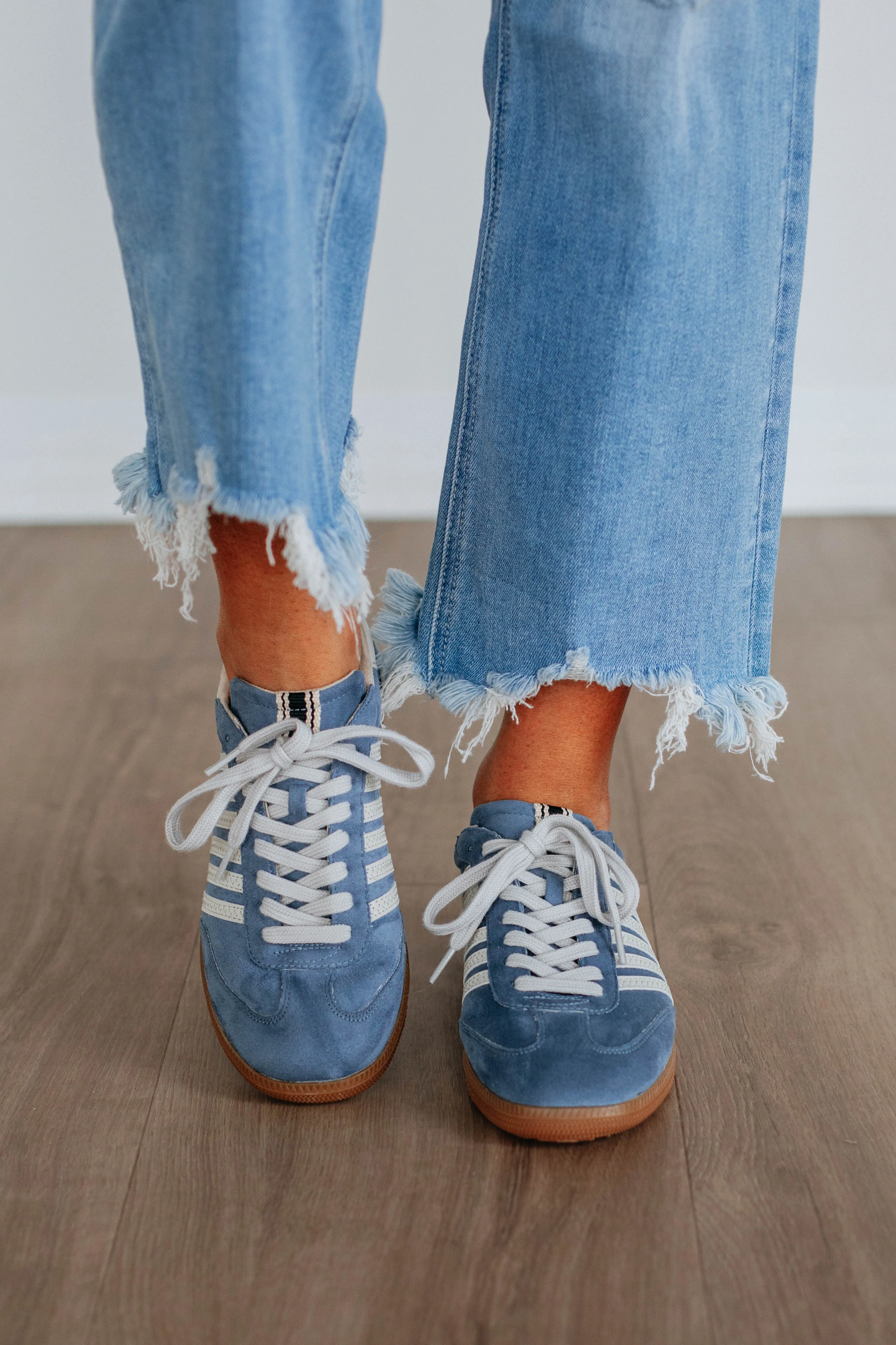 Ankle wrap Cushioned Base Work Commute Always A Trendsetter Sneakers - Dusty Blue