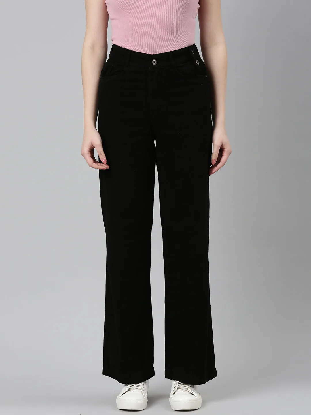 Stretch Recovery Slim Vintage Lover Women's Black Jean Wide Leg High-Rise Denim Jeans