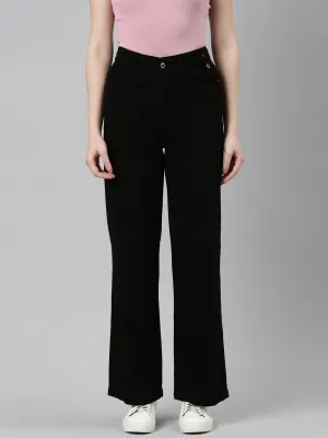 Stretch Recovery Slim Vintage Lover Women's Black Jean Wide Leg High-Rise Denim Jeans