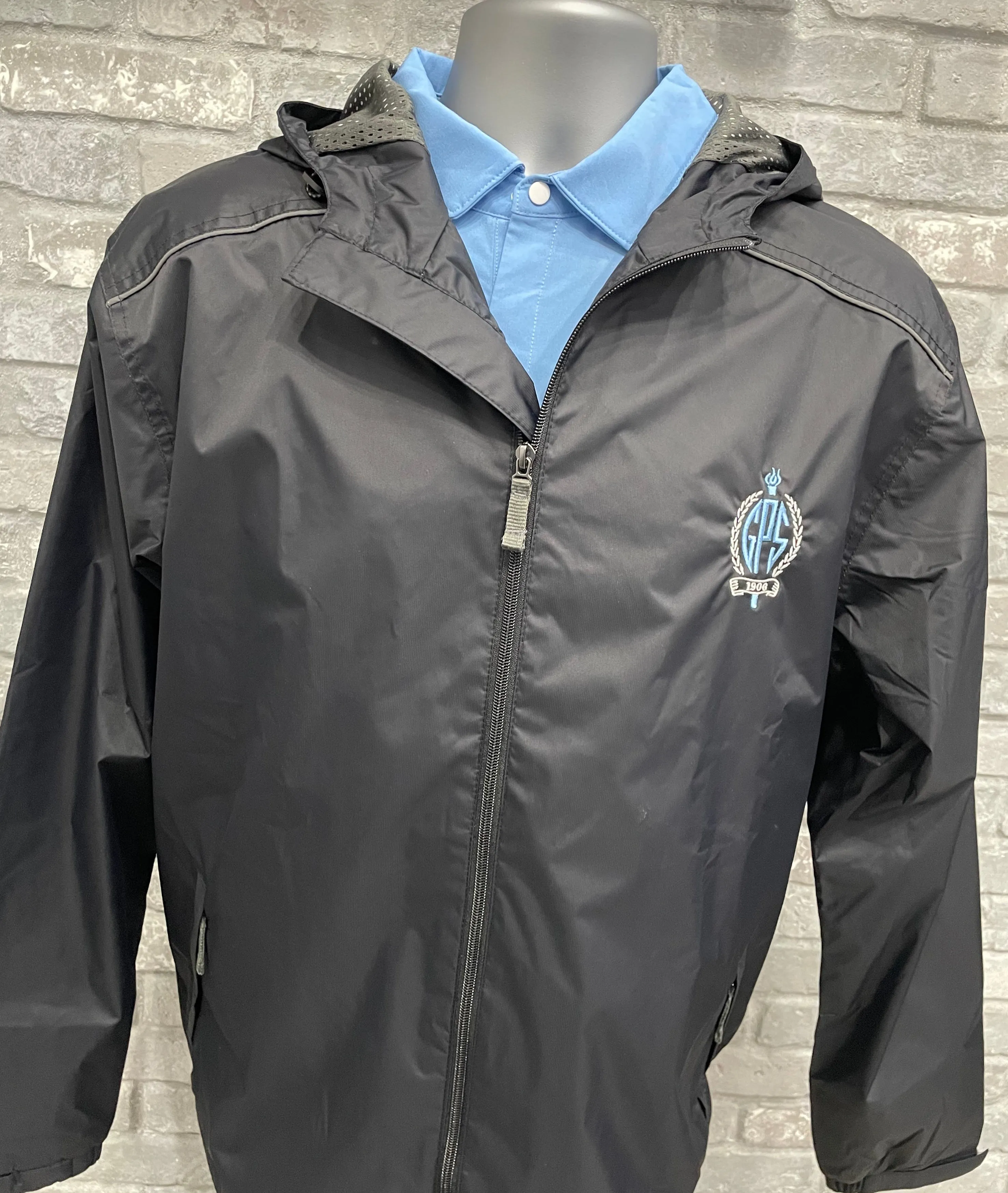 Abrasion Resistant Fabric Rain Jacket Charles River Nor'easter Unisex- Black