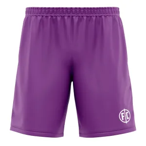 Adjustable Drawcord Workout Ready Design FC Match Football Short - Purple
