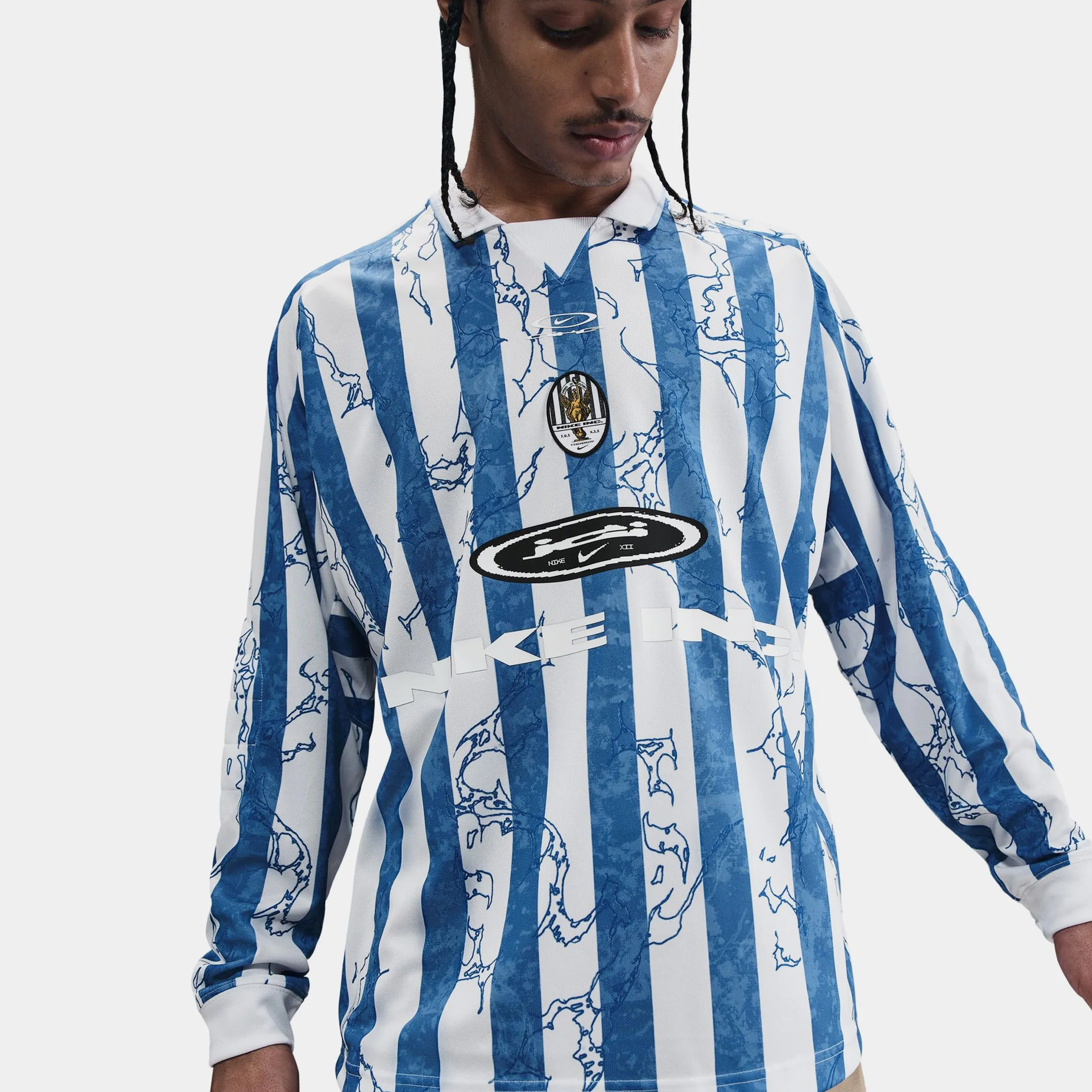 Air VCTRY Long Sleeve Mens Jersey (Psychic Blue/Light Armory Blue/White) Impact Fit Maximum Comfort