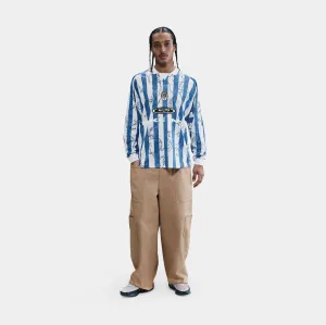 Contrast Trim Detailing Breathable Performance Air VCTRY Long Sleeve Mens Jersey (Psychic Blue/Light Armory Blue/White)