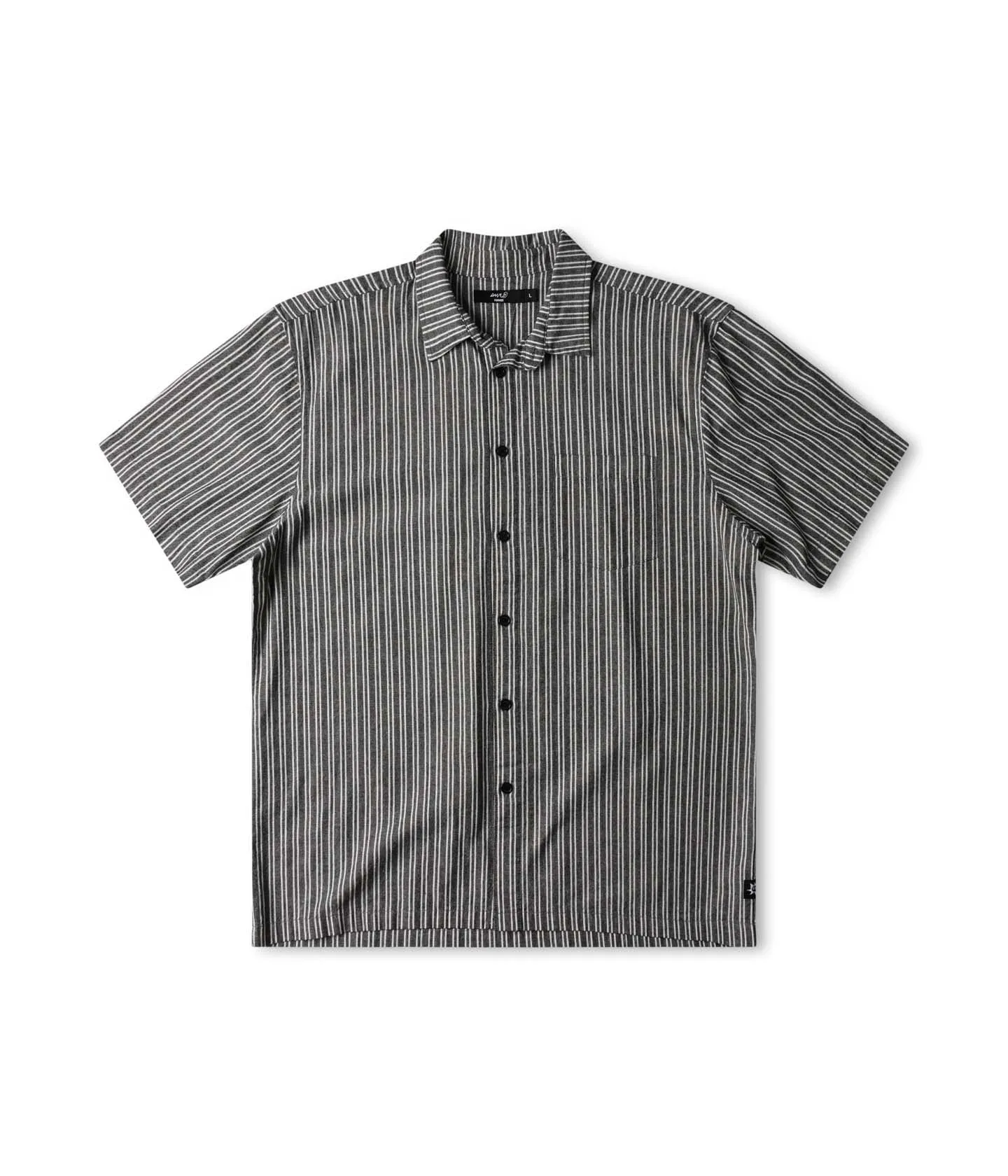 Taped Neckline Quick Dry Wear REYNOLDS STRIPE SS SHIRT // BLACK