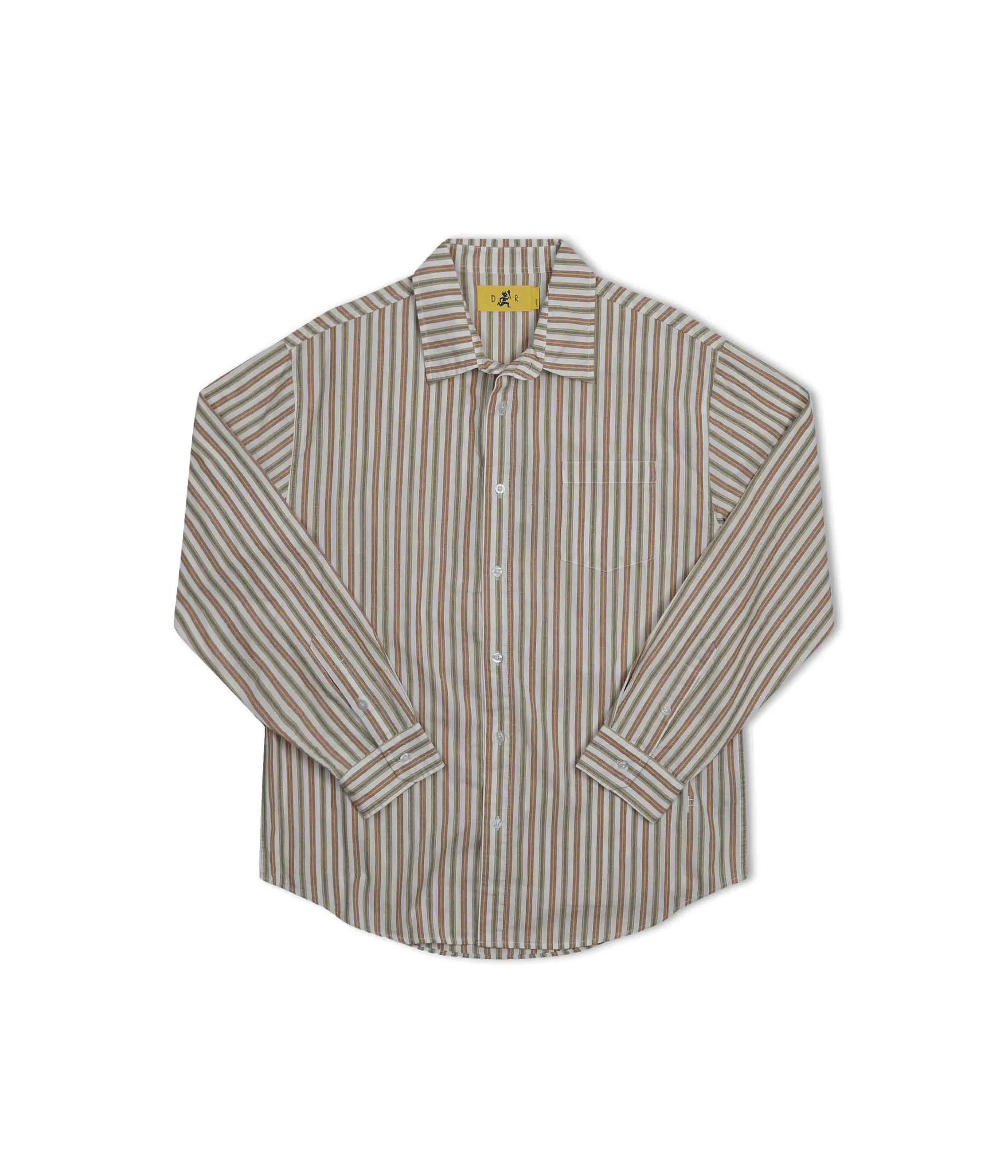 Cool Comfort REYNOLDS STRIPED LS SHIRT // OCHRE