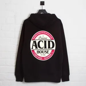 Acid House Premium Back Print - Hood - Black Pockets