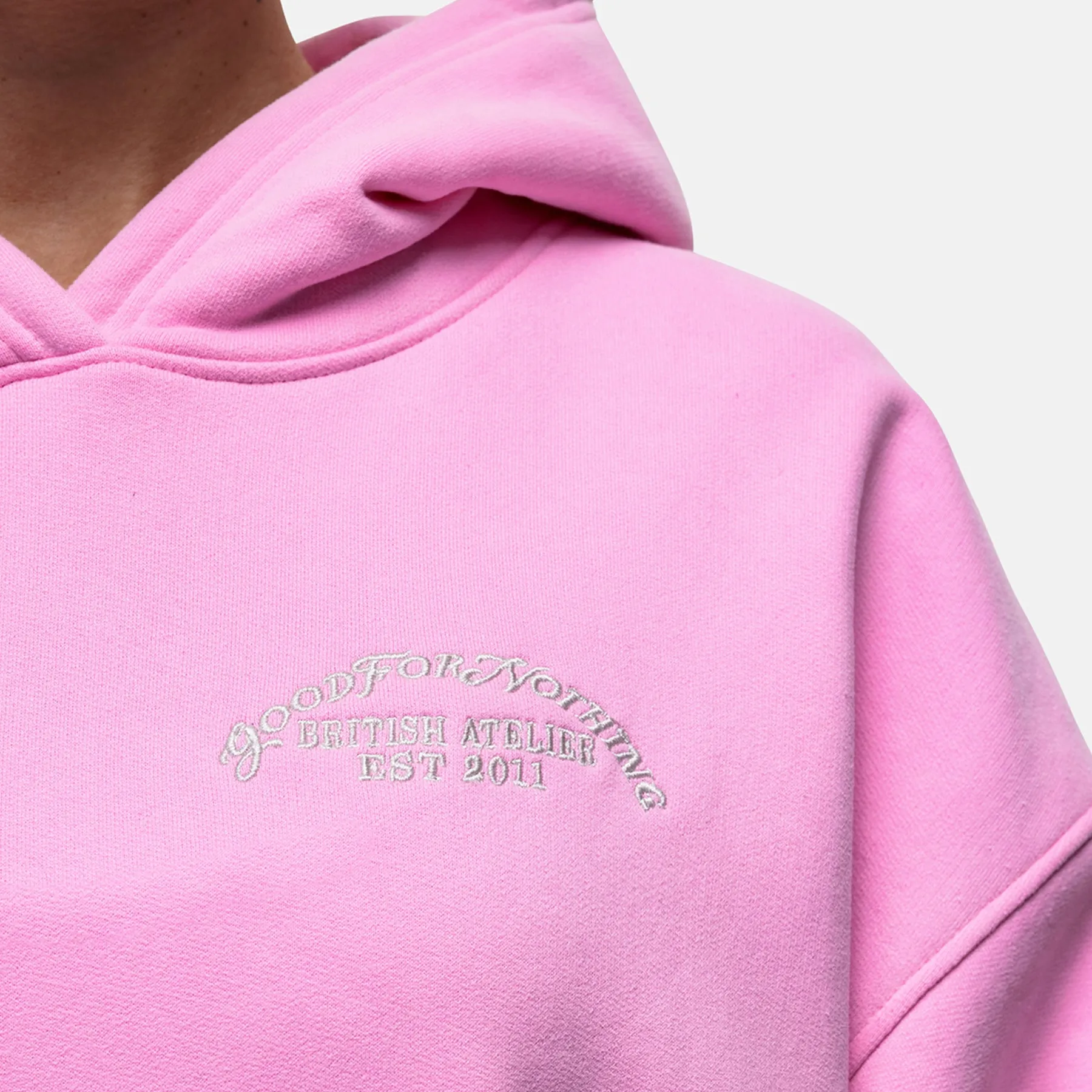 absorbent Overlock Washed Pink Hoodie