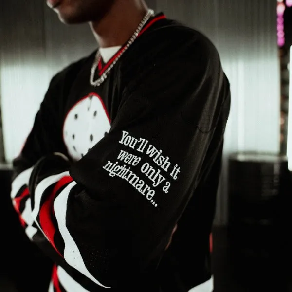 SP x Friday The 13th Voorhees Hockey Mens Jersey (Black/Red) Raglan sleeves
