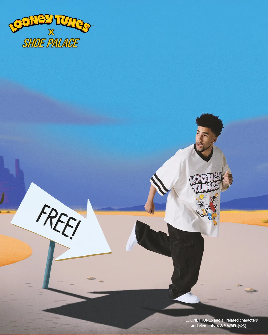 SP x Looney Tunes Thats All Folks Mens Jersey (White/Black/White) Silent Fit Easy Fit