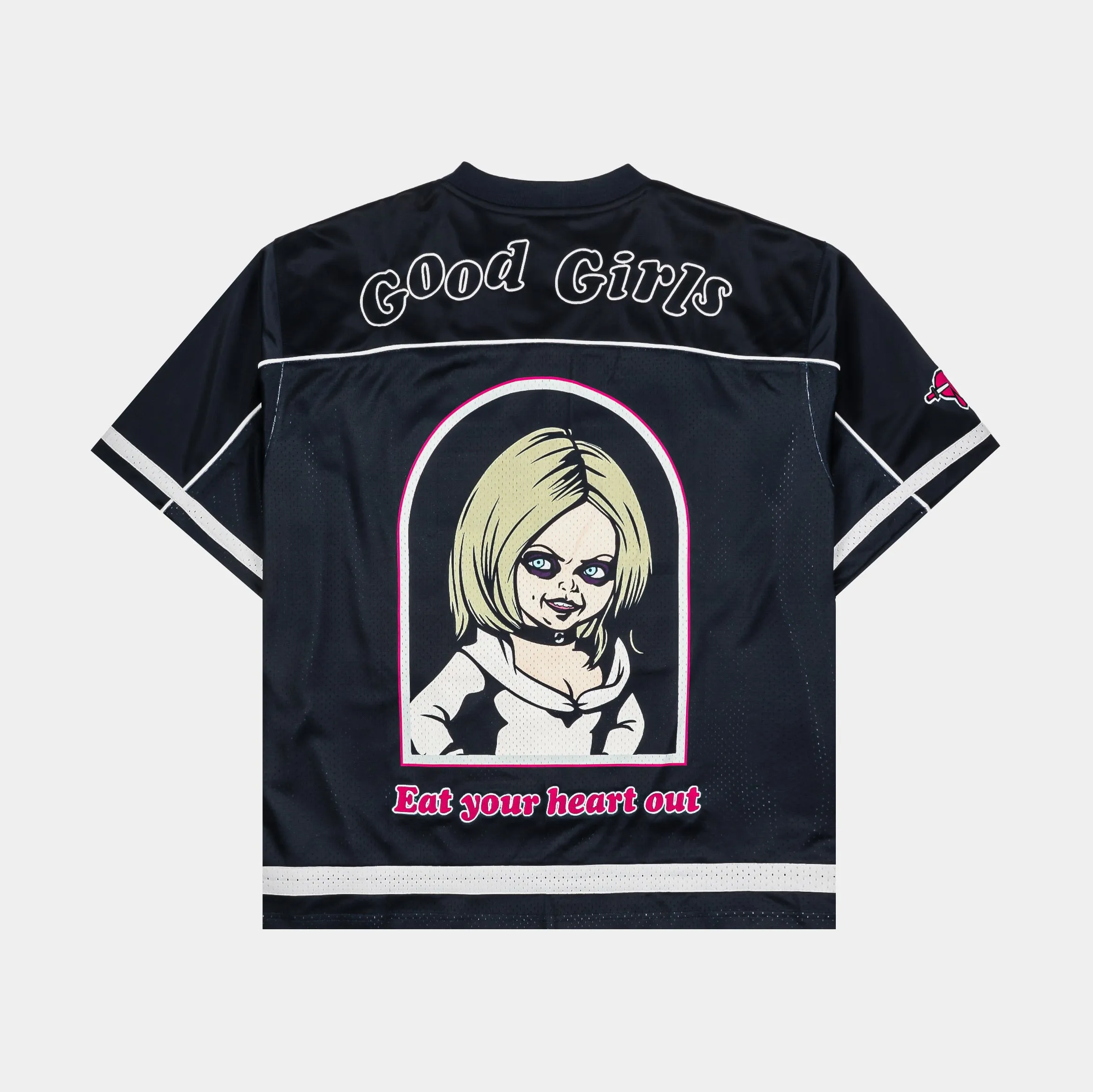 SP x Chucky Good Girls Mesh Mens Jersey (Black/Pink) Classic Fit Thermal Retention Lining