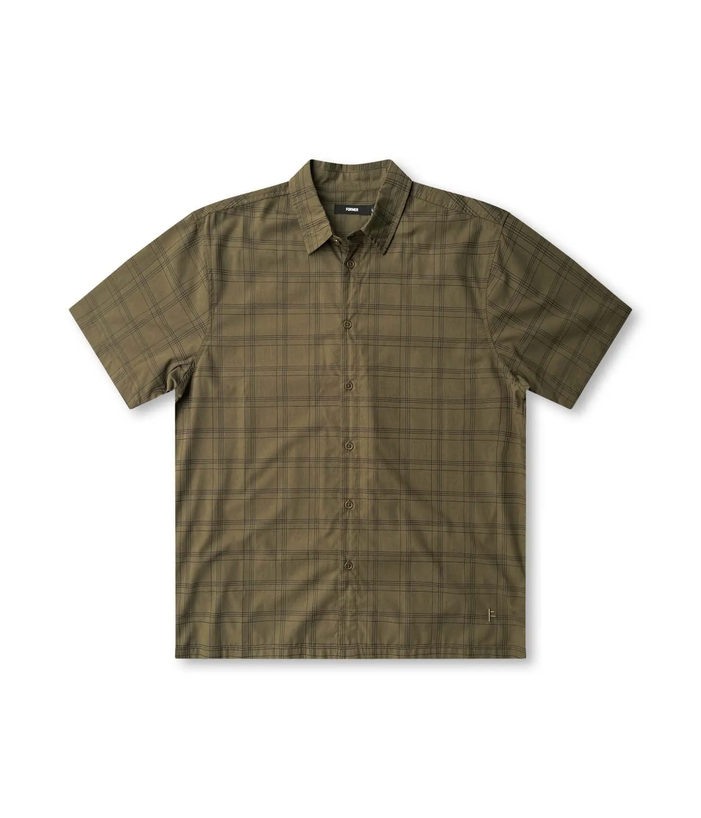 Active Layering Classic Layer WINDOWPANE SS SHIRT // OLIVE