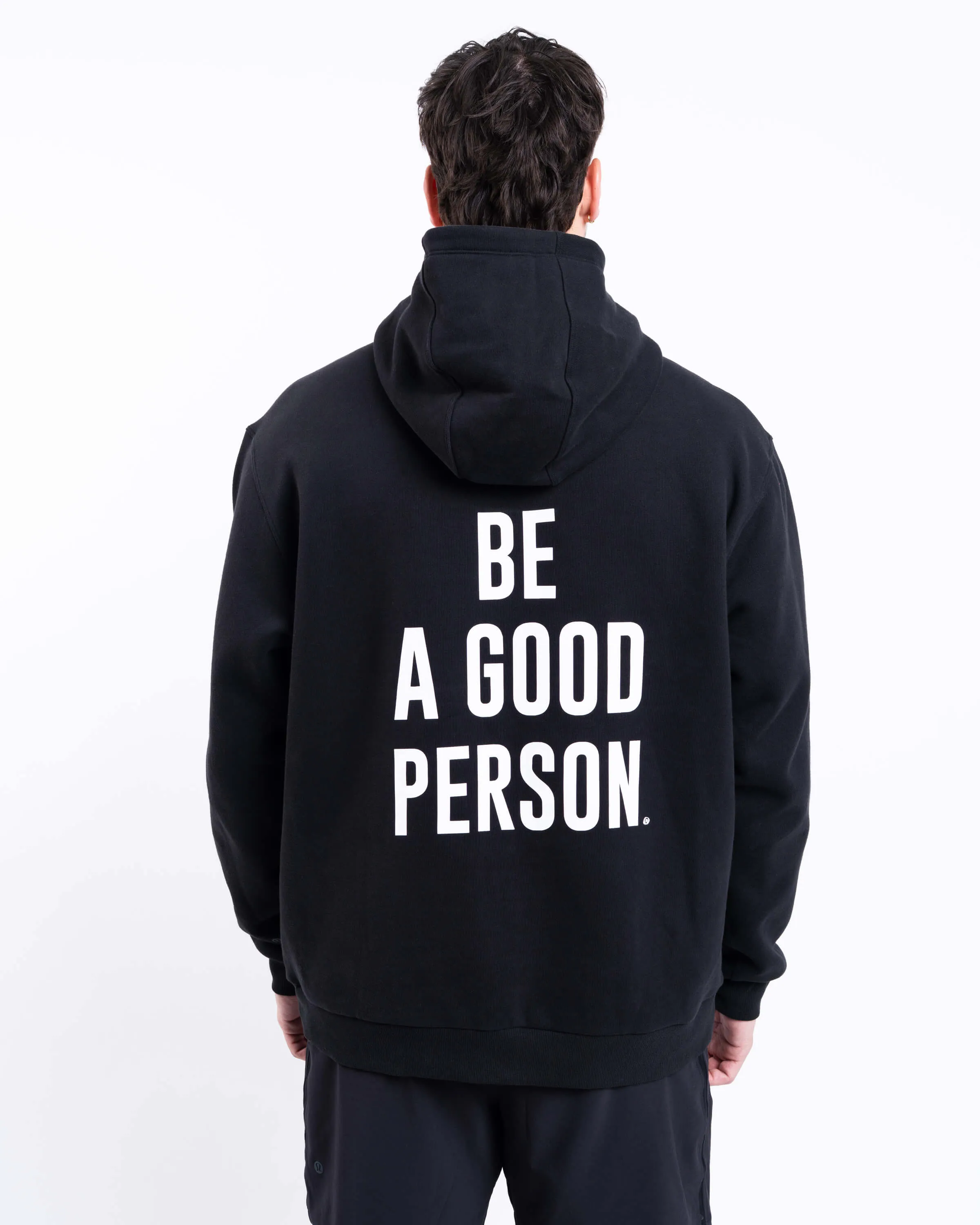 Steady State Pullover Hoodie - Black - lululemon // BE A GOOD PERSON *Pre-Order* Minimalist Look