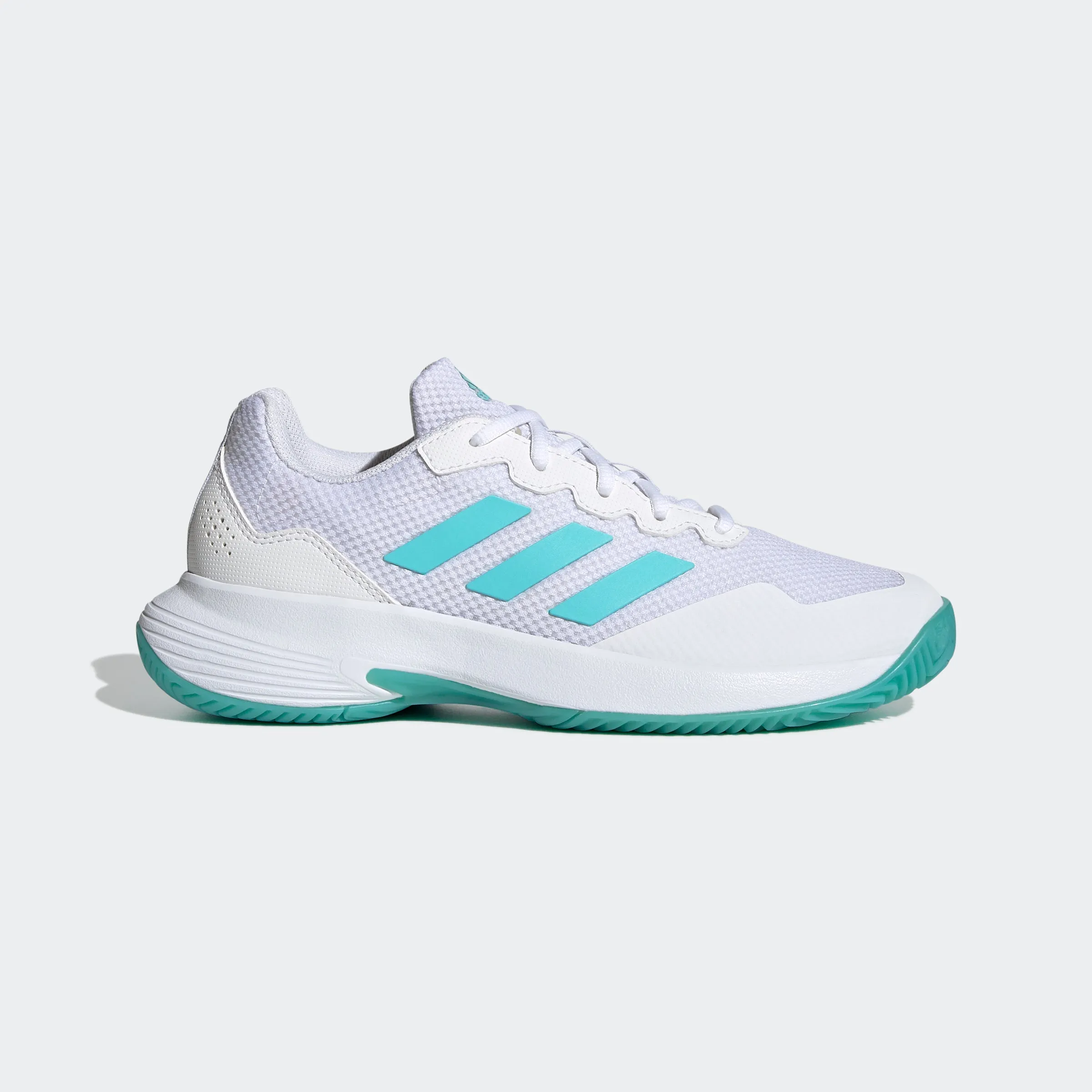 adidas Game Court 2 Tennis Shoes | White/Blue | Women's Reinforced Heel Stabilizer Arch support