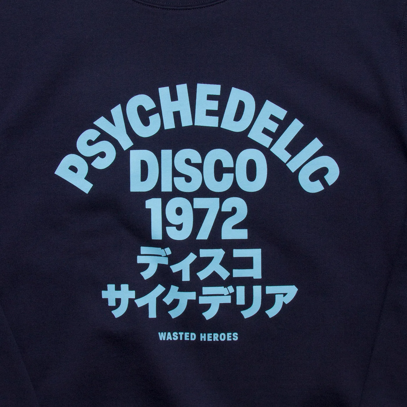 1972 Psychedelic Disco Front Print - Sweatshirt - Navy product belt definition