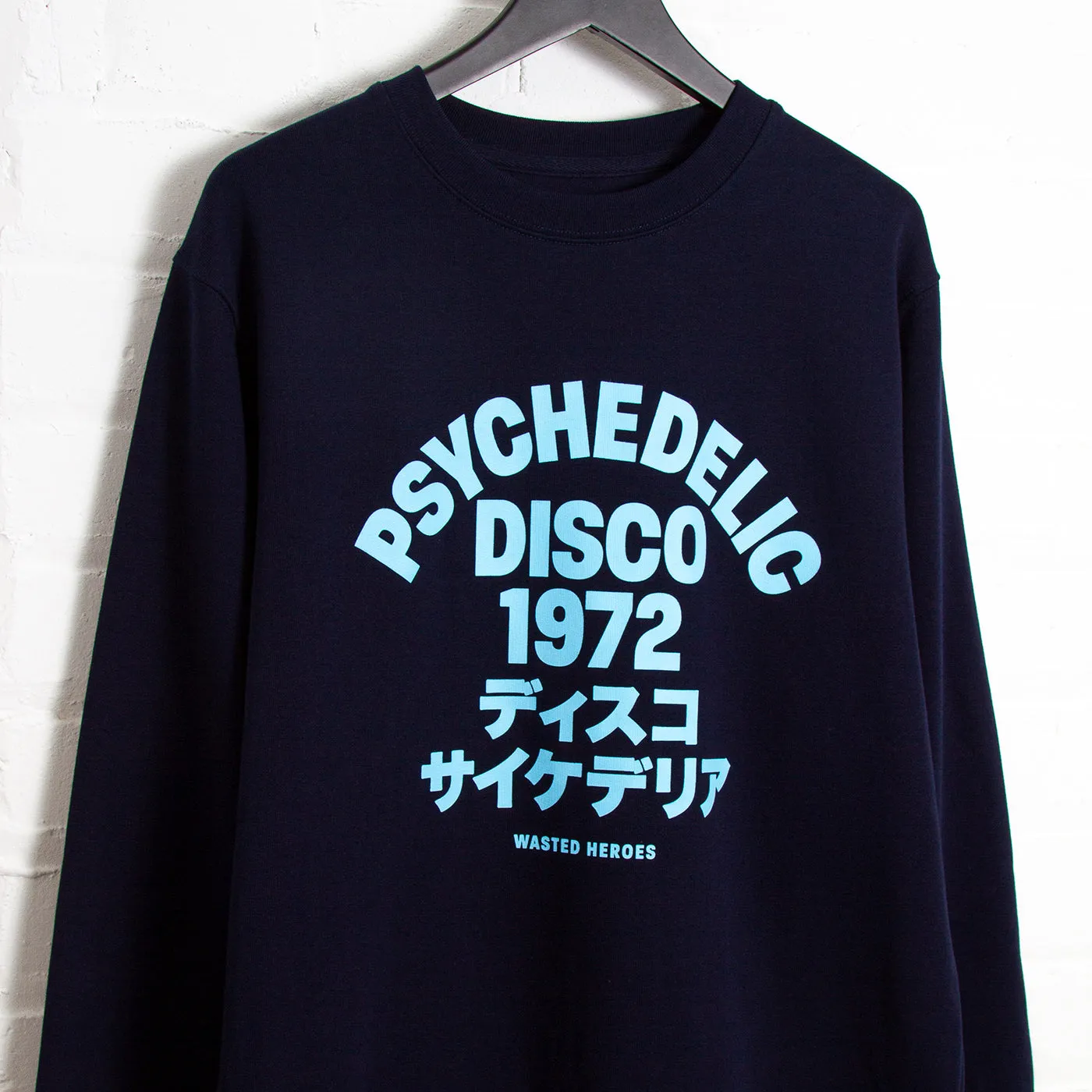 Breathable Layer Outdoor Relaxed 1972 Psychedelic Disco Front Print - Sweatshirt - Navy