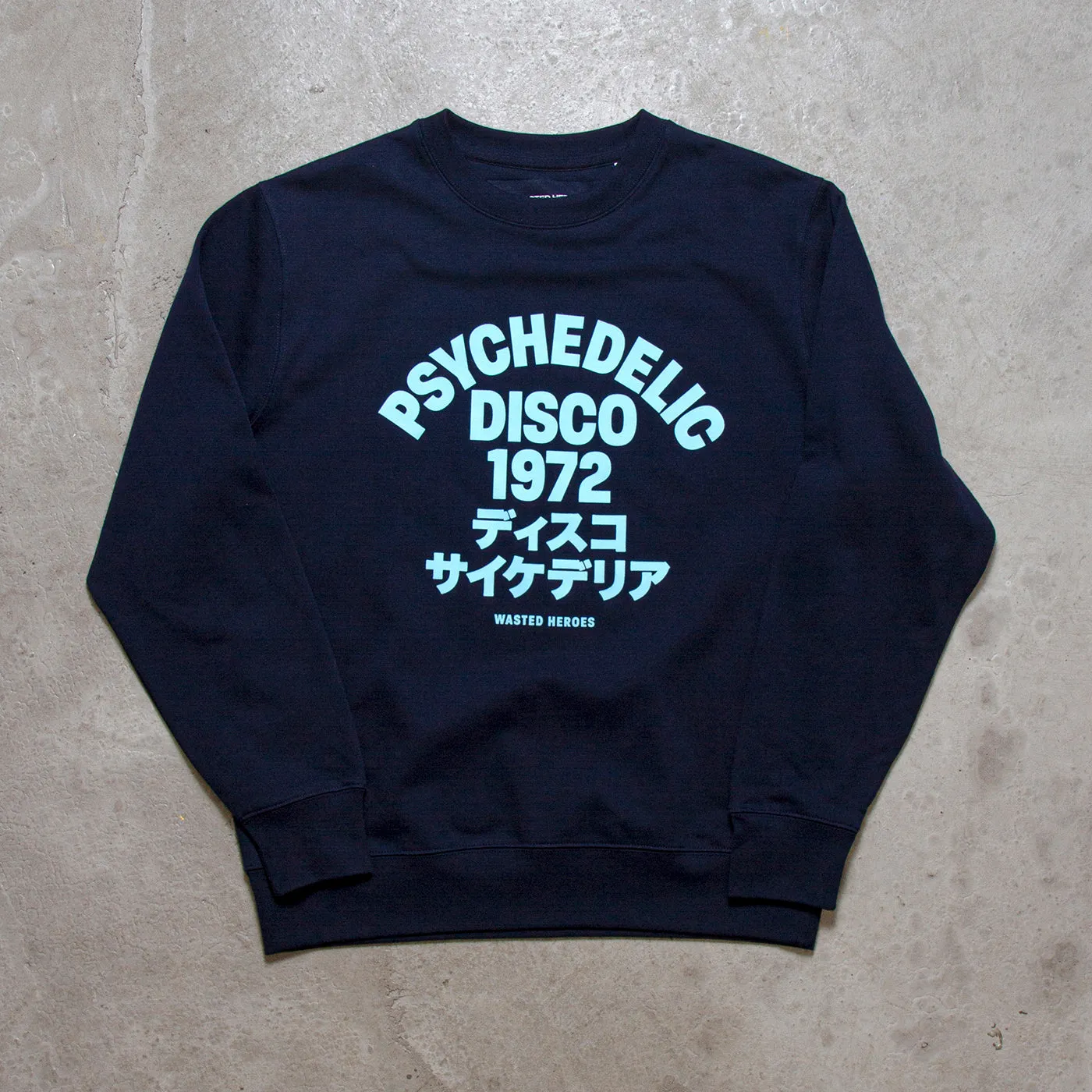 Weekend Chic 1972 Psychedelic Disco Front Print - Sweatshirt - Navy
