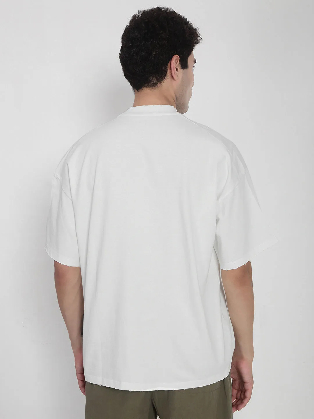 Indoor Event Timeless Piece Men's White Oversized Typography T-Shirt