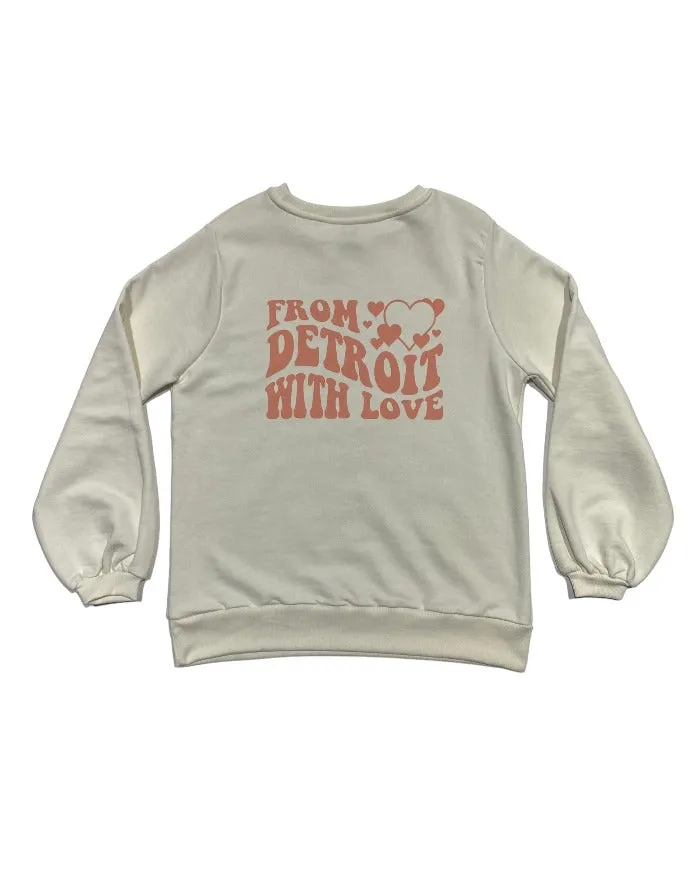 Unisex Apparel Ink Detroit - From Detroit with love - Balloon sleeve crew neck - Off White