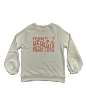 Ink Detroit - From Detroit with love - Balloon sleeve crew neck - Off White Stylish Layer