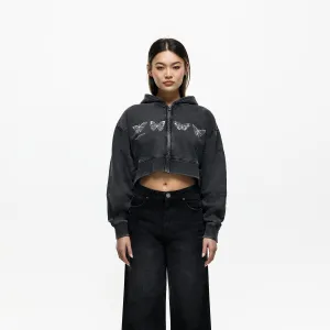 Essential Outerwear Metamorphosis Washed Black Zip Hoodie (Final Sale)