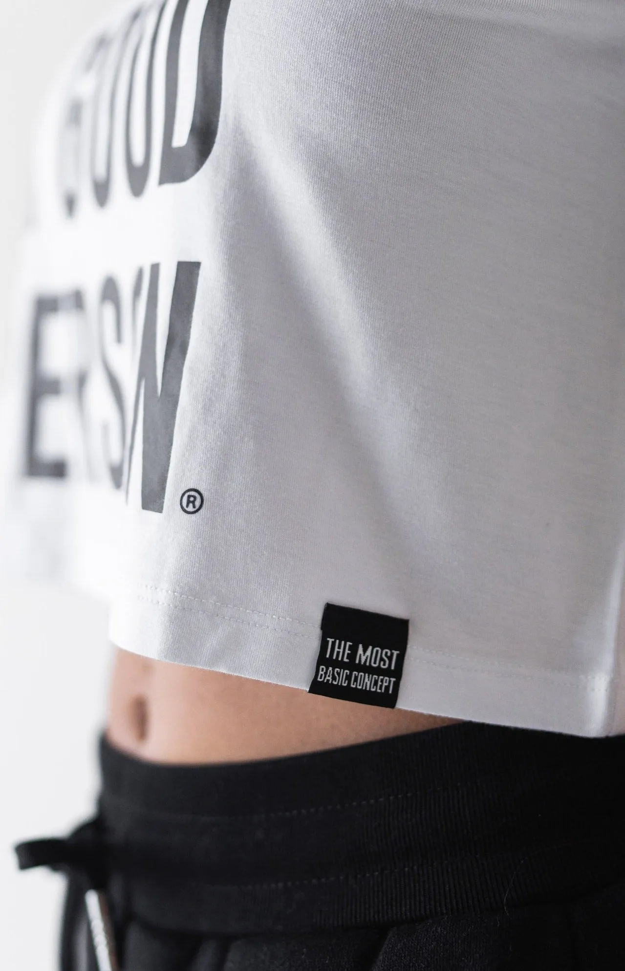 Soft Cotton Feel Universal Silhouette Super Soft Crop Top - White