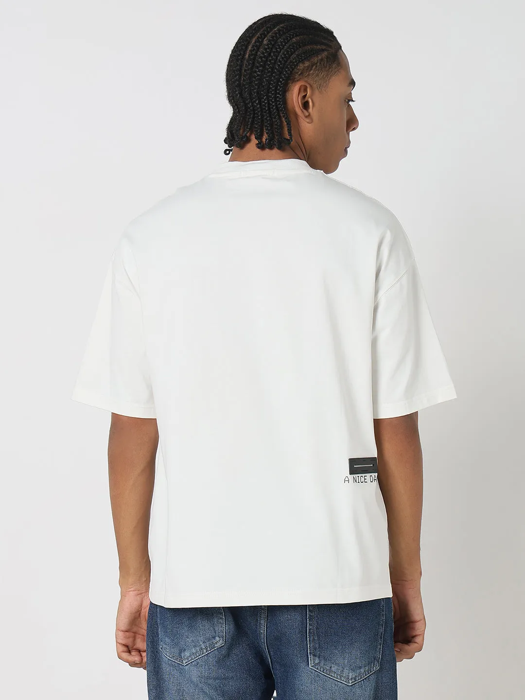 Men's White Graphic Oversized T-Shirt Travel Comfort Style