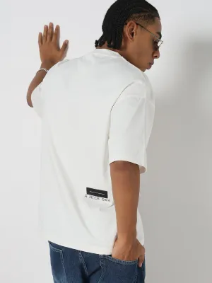 Men's White Graphic Oversized T-Shirt High-Quality Fabric