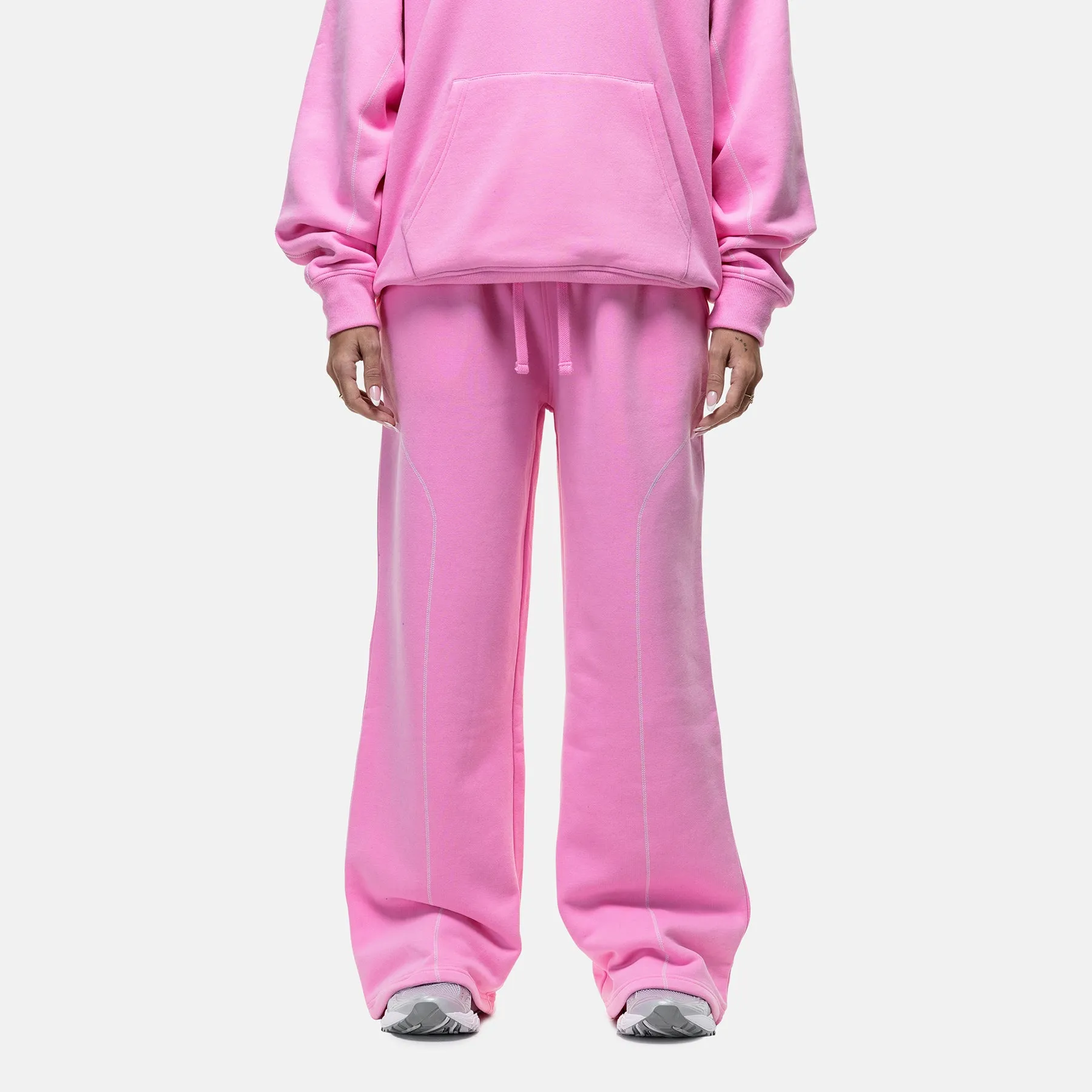No Ride Fit Overlock Washed Pink Sweatpant