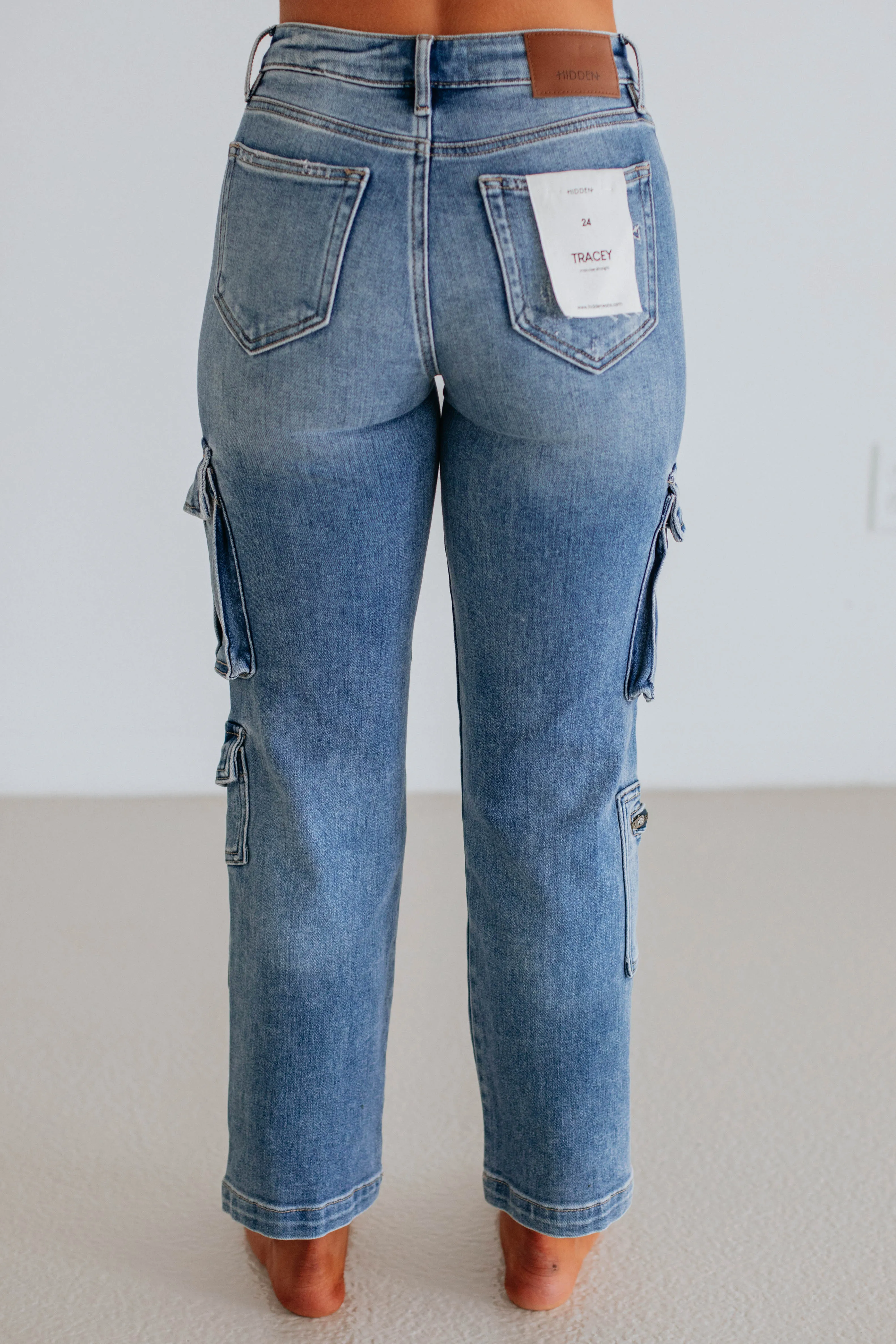 High Waist Tracey Hidden Cargo Jeans - Staredown
