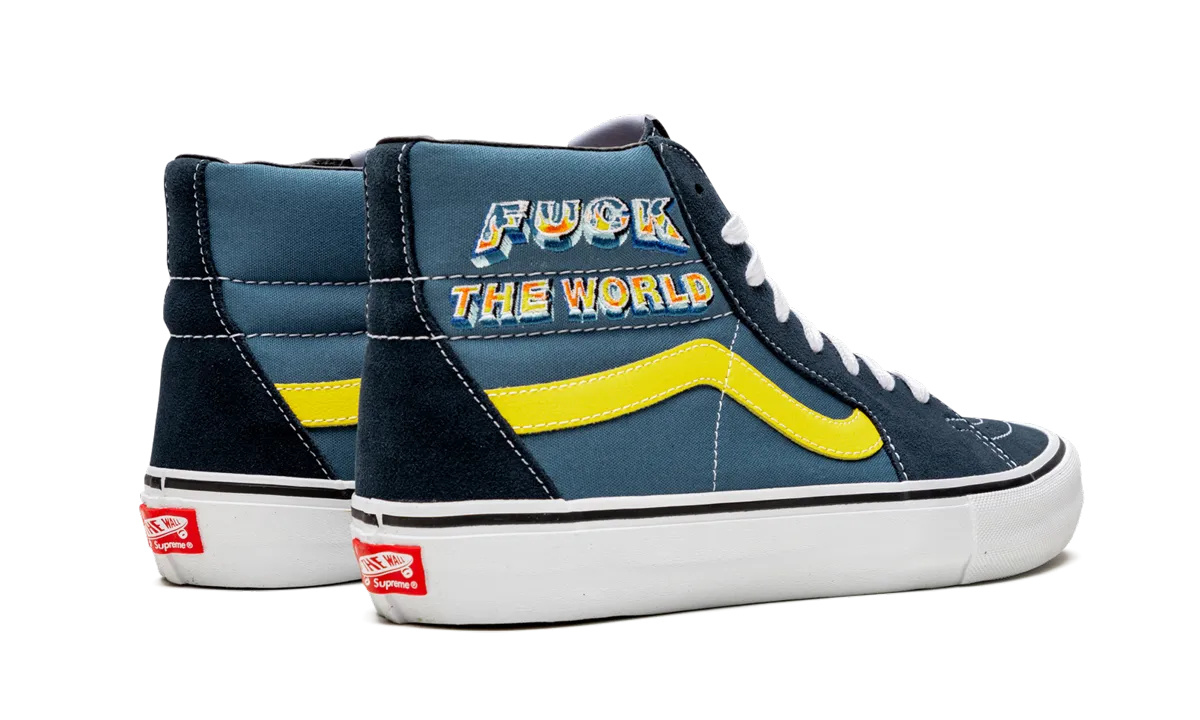 Sk8-Hi Pro "Supreme - F*ck the World - Navy" Forest Path Fresh Tone