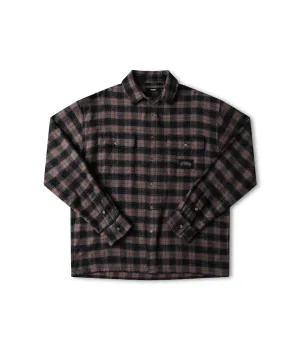 Double Stitched Hem MANNERS FLANNEL SHIRT // TAUPE
