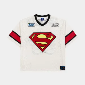 Superman x Shoe Palace 38 Mesh Mens Jersey (Beige/Red) Abrasion Resistant Finish