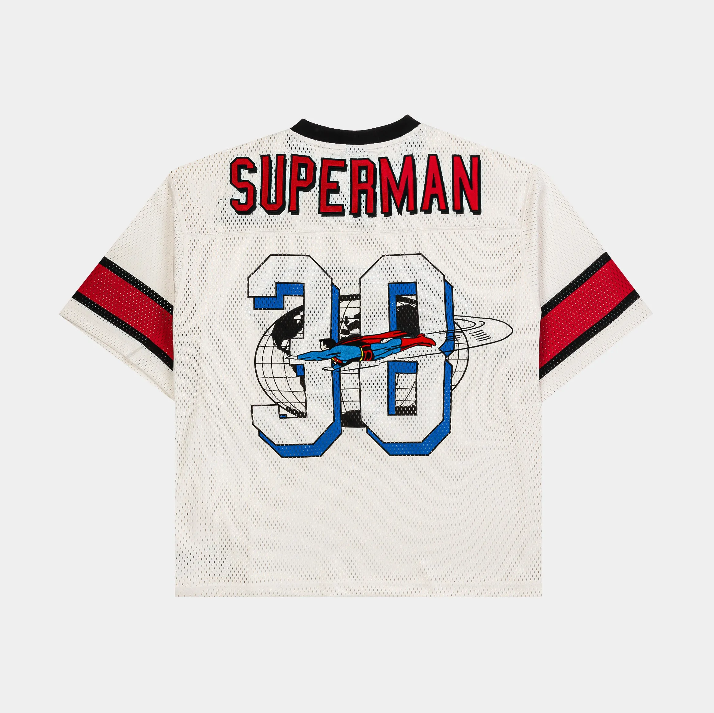 Flexible Shoulder Gusset Motion Line Superman x Shoe Palace 38 Mesh Mens Jersey (Beige/Red)
