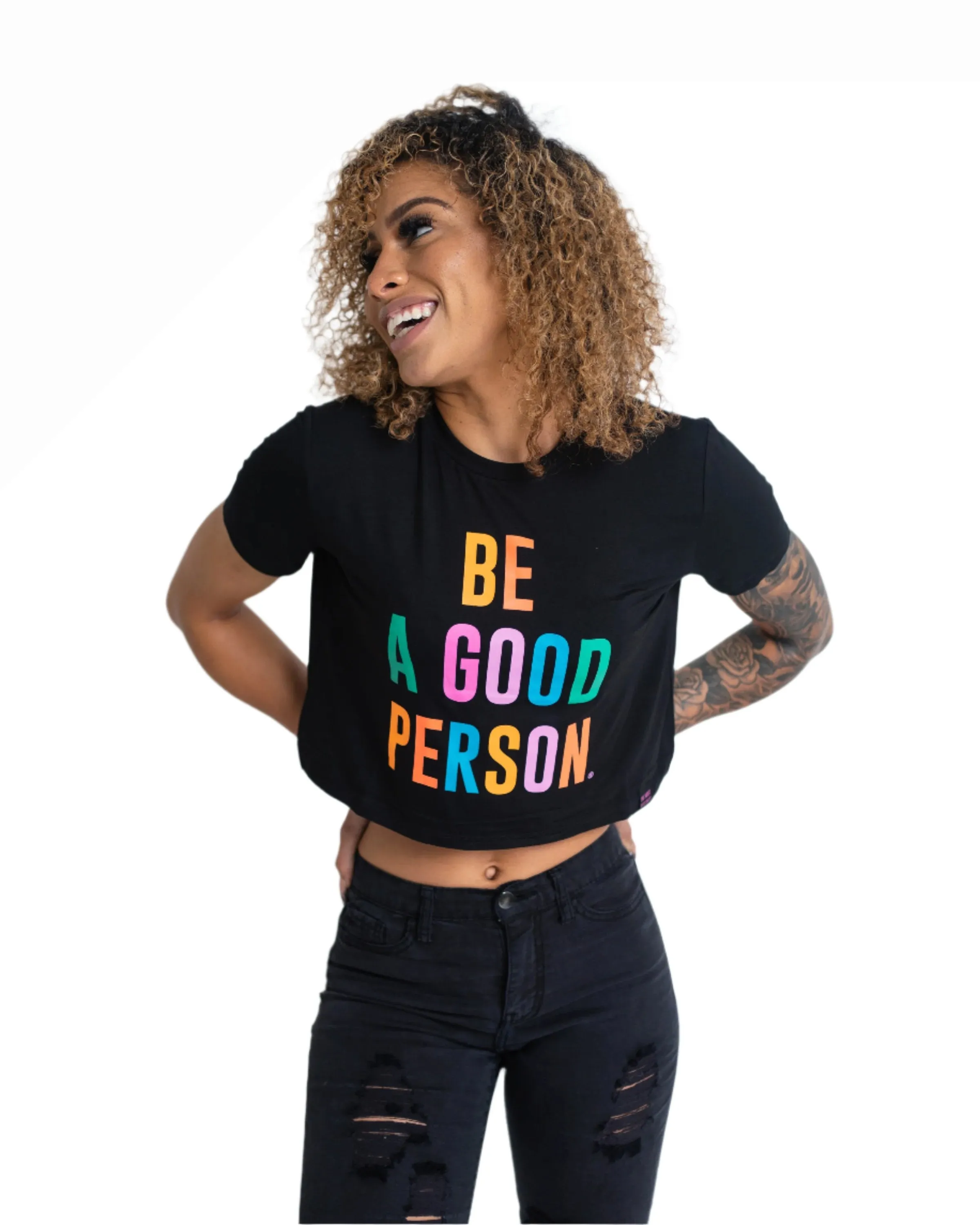 Super Soft Crop Top - Black Color Spectrum Soft and Cozy