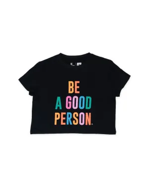 loose but not baggy Sleek Layers Super Soft Crop Top - Black Color Spectrum