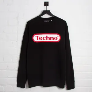 Sporty essentials Super Techno Front Print - Sweatshirt - Black