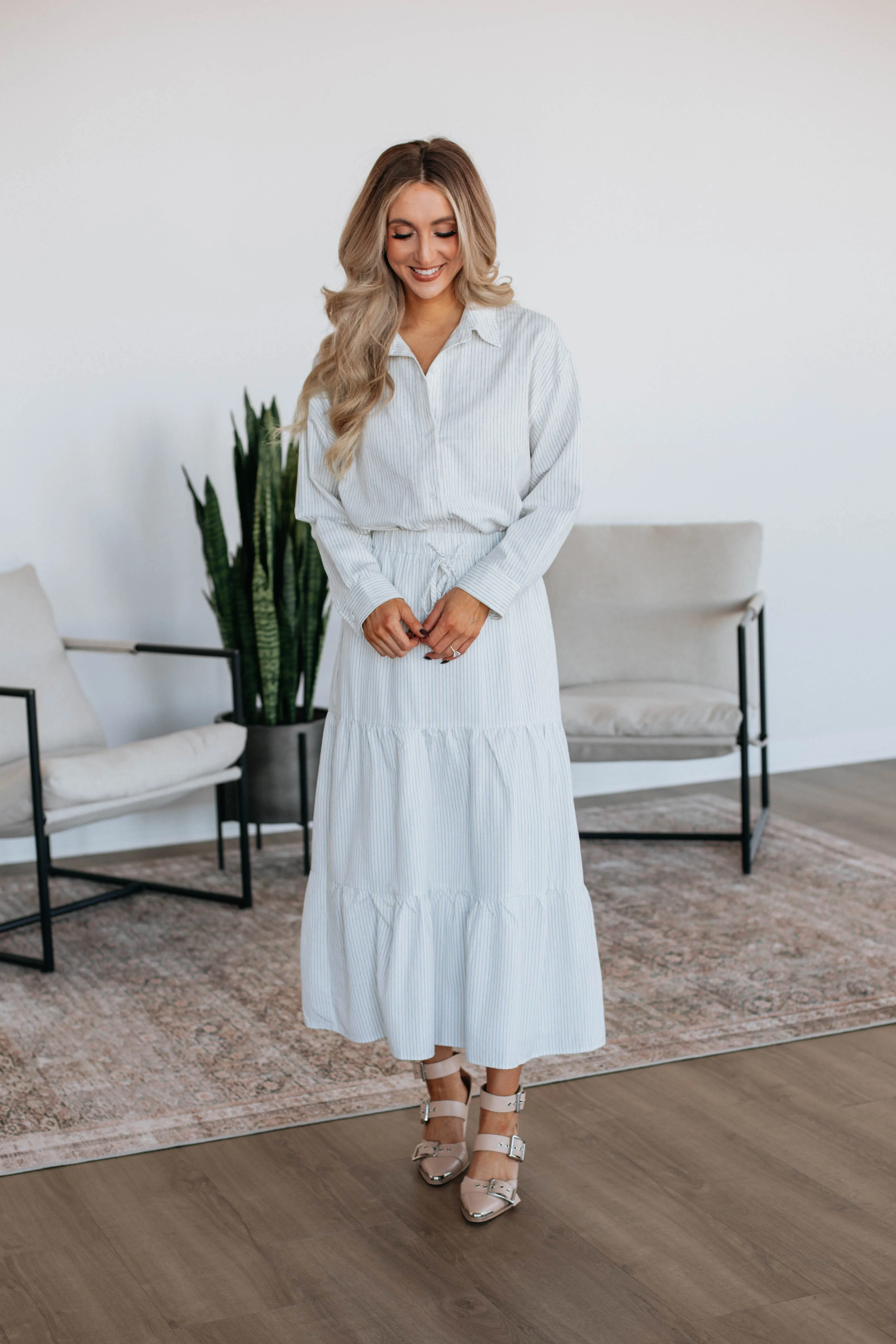 Sleek Detail birthday party Sylvey Striped Skirt