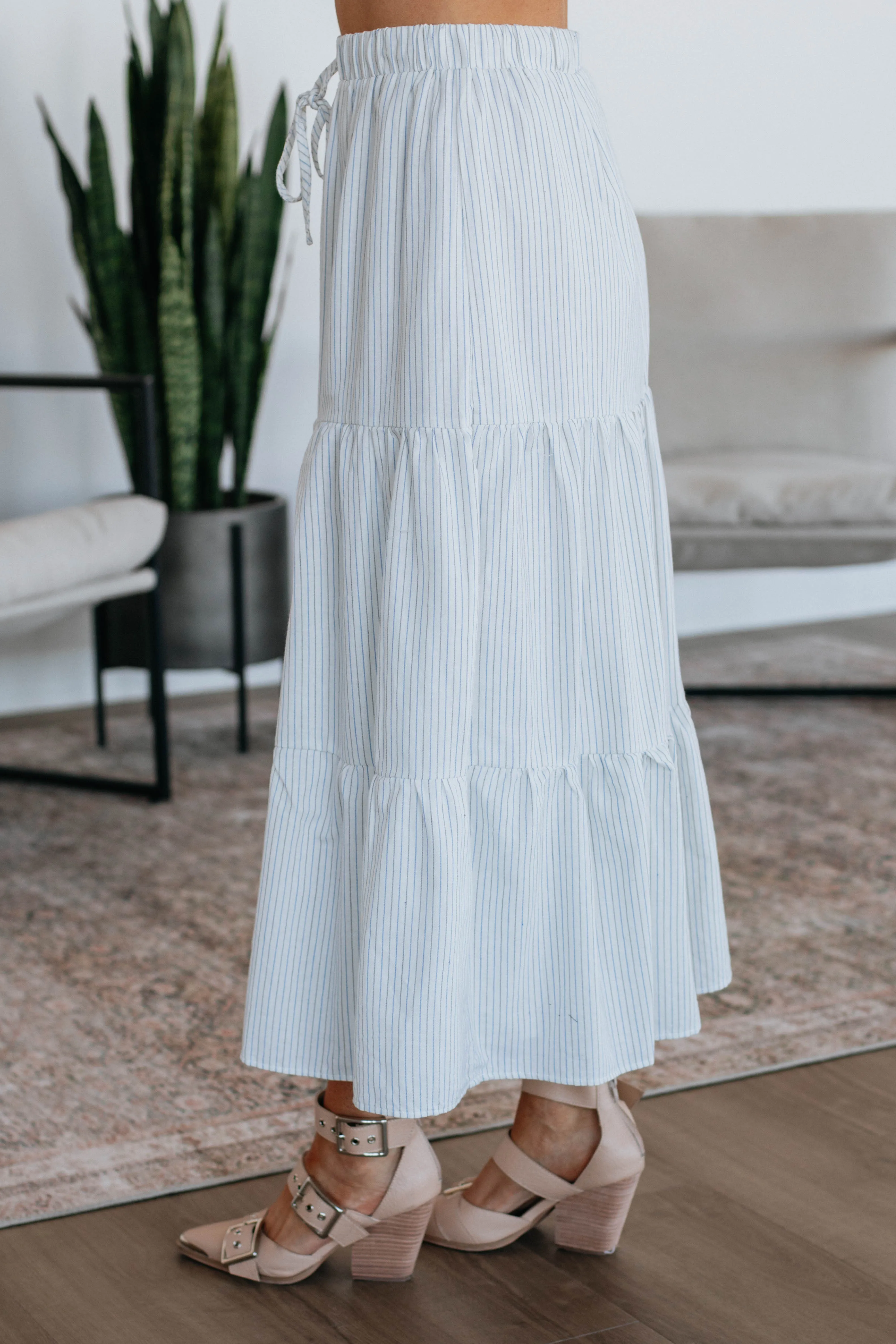 Sylvey Striped Skirt Neutral Look