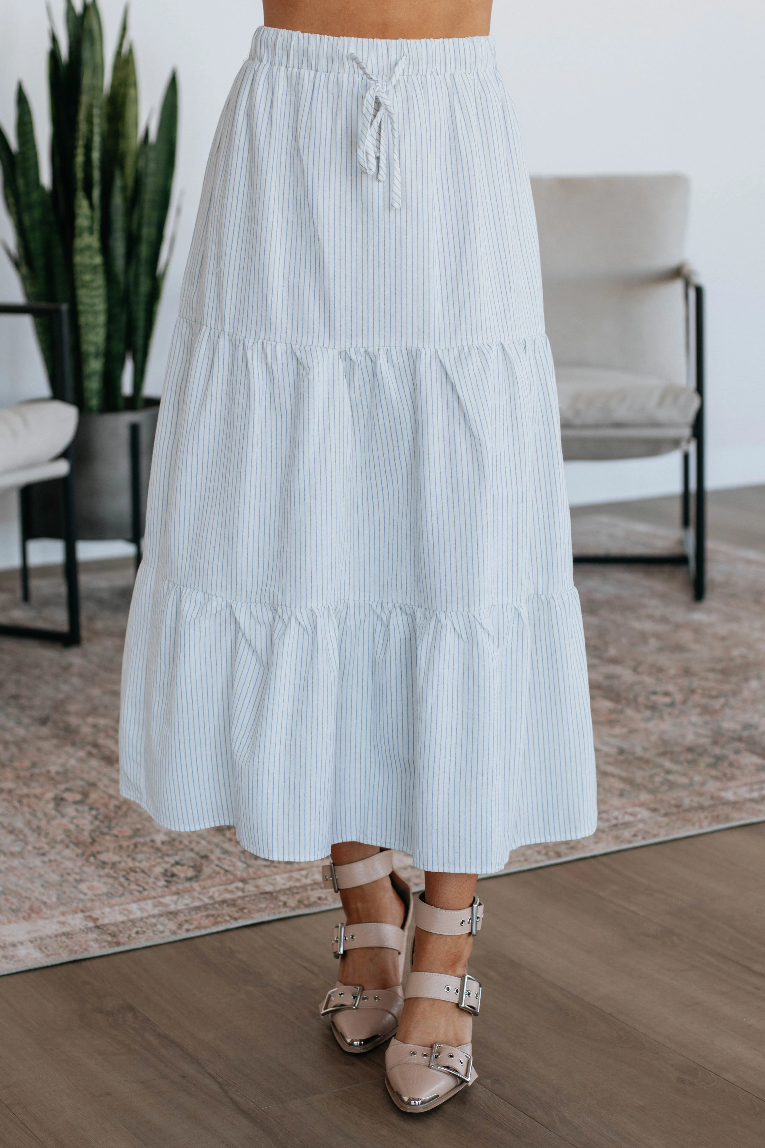 Opaque Lining Sylvey Striped Skirt