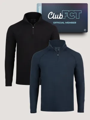 Tech Quarter Zip Black   Navy Member 2-Pack Chilly Day Style